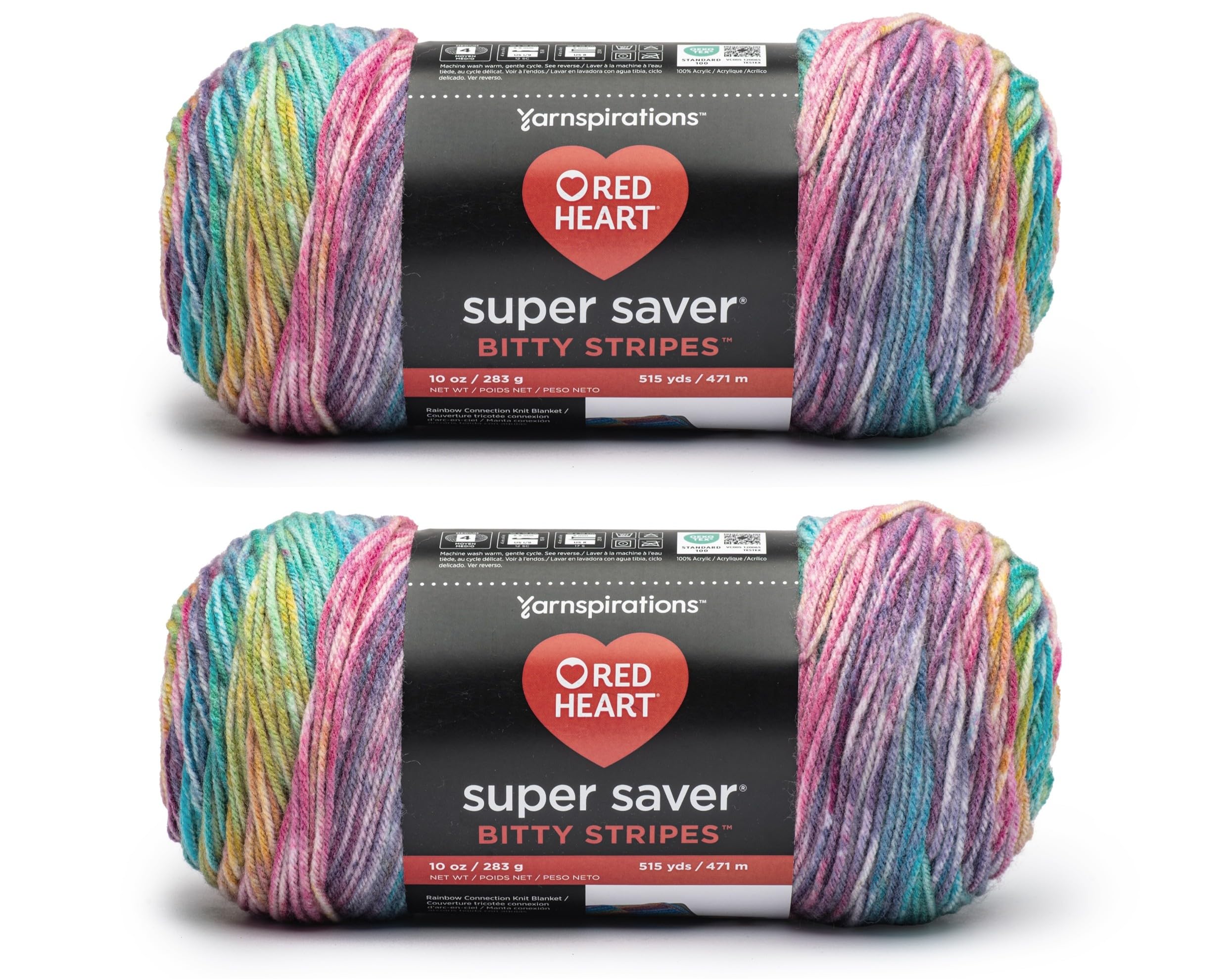 Amazon.com: Red Heart Super Saver Bitty Stripes Unicorn Mane Yarn